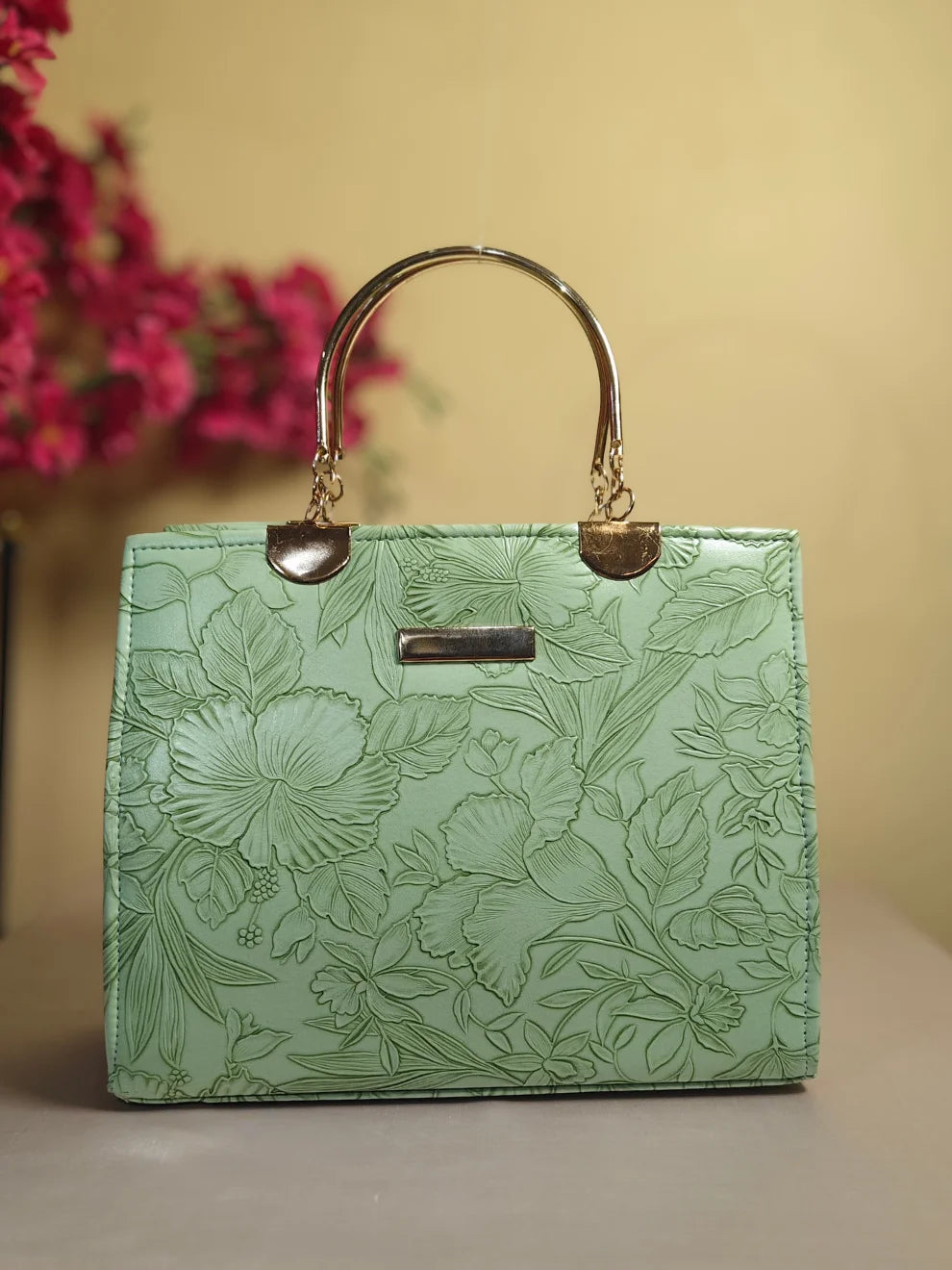 Olive Bloom Handbag- Green