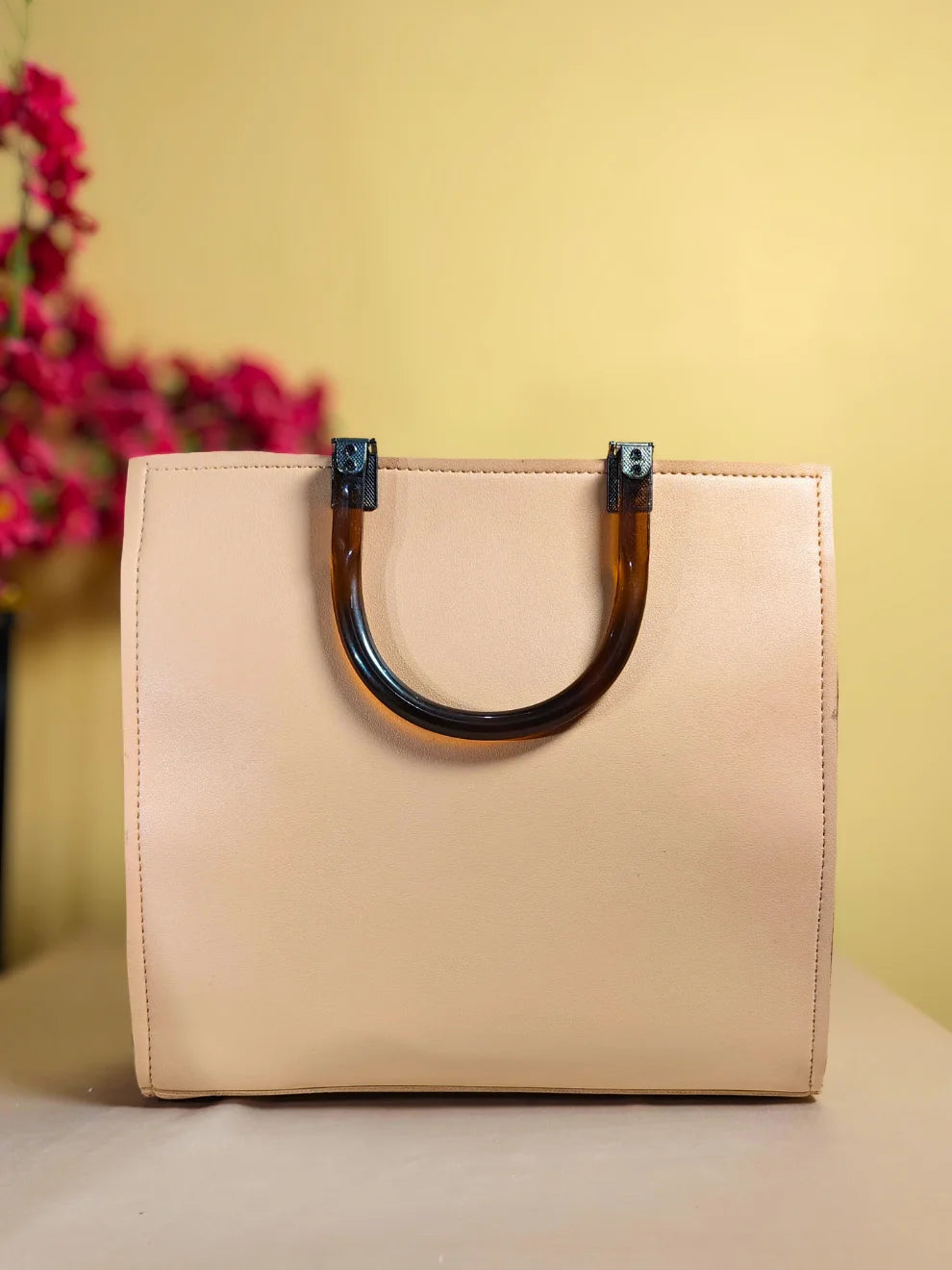 Classic Structured Handbag- Pink