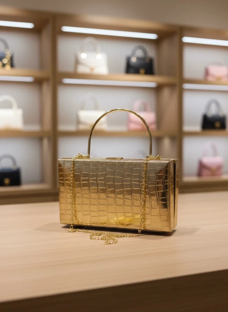 Pebble Clutch-Golden