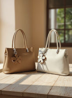 Ivory Bloom Handbag- Grey