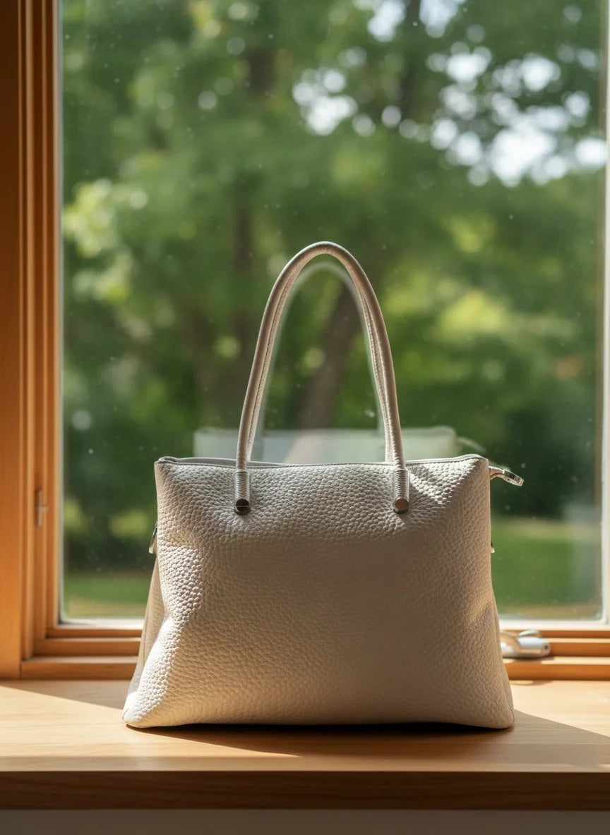 Ivory Bloom Handbag- Grey