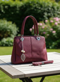 Orchid luxe Handbag- Burgundy