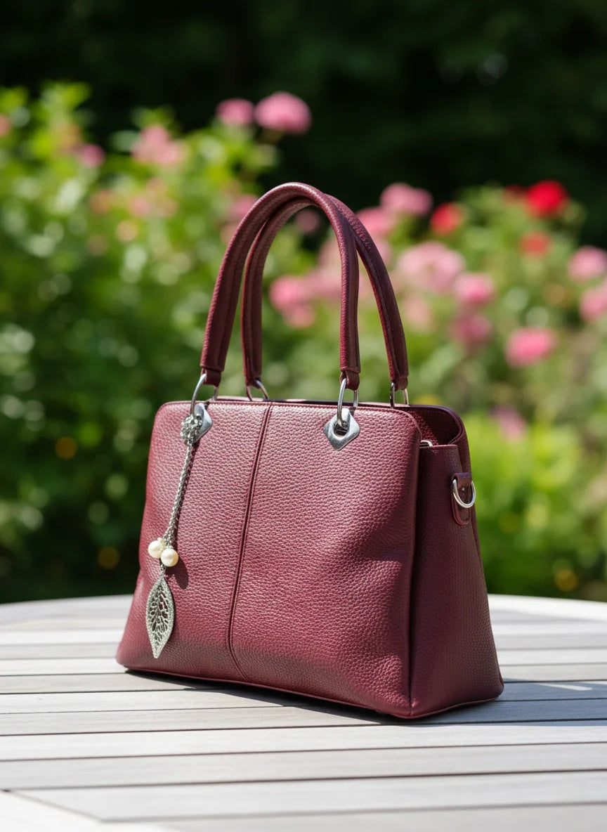 Orchid luxe Handbag- Burgundy