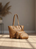 Versatile Tote Bag-set of 3- Brown