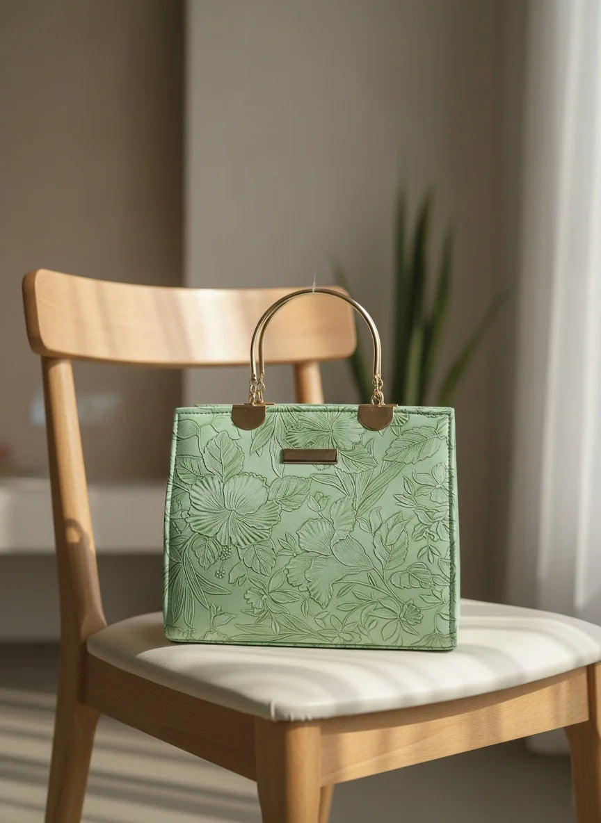 Olive Bloom Handbag- Green