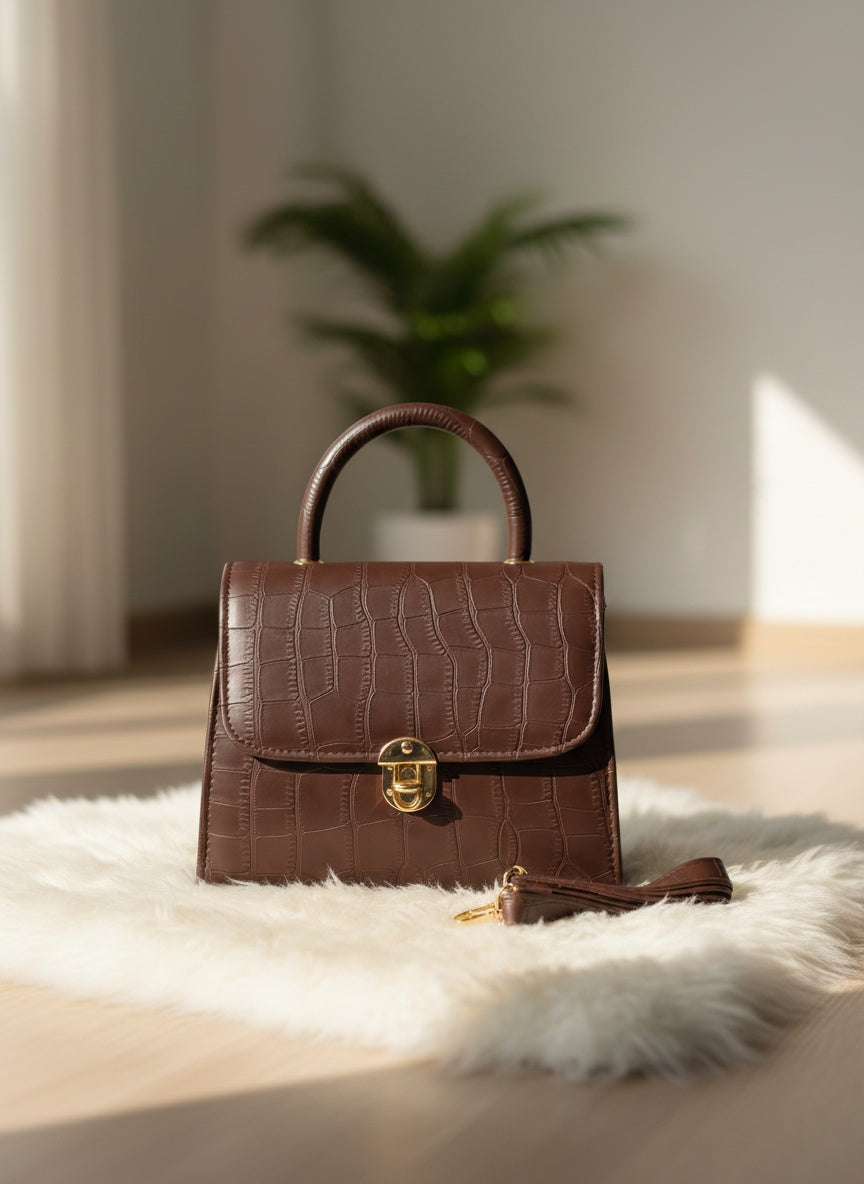 Crovella Matt Handbag - Brown