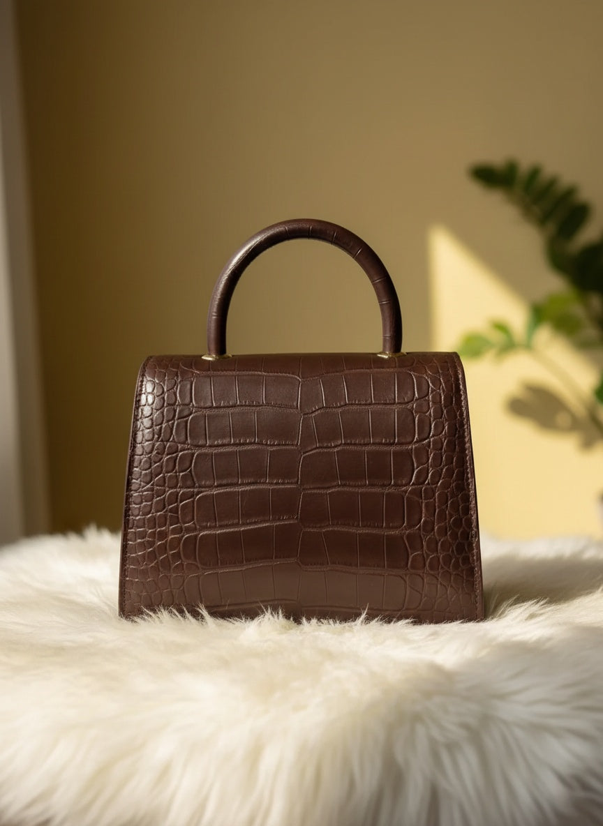 Crovella Matt Handbag - Brown