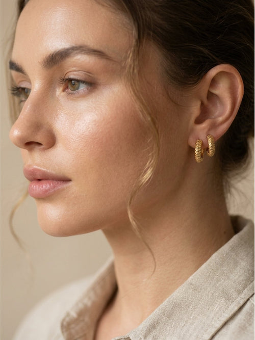 Trendy Hoops- 21 Carat Gold Plated- Hypoallergenic✨