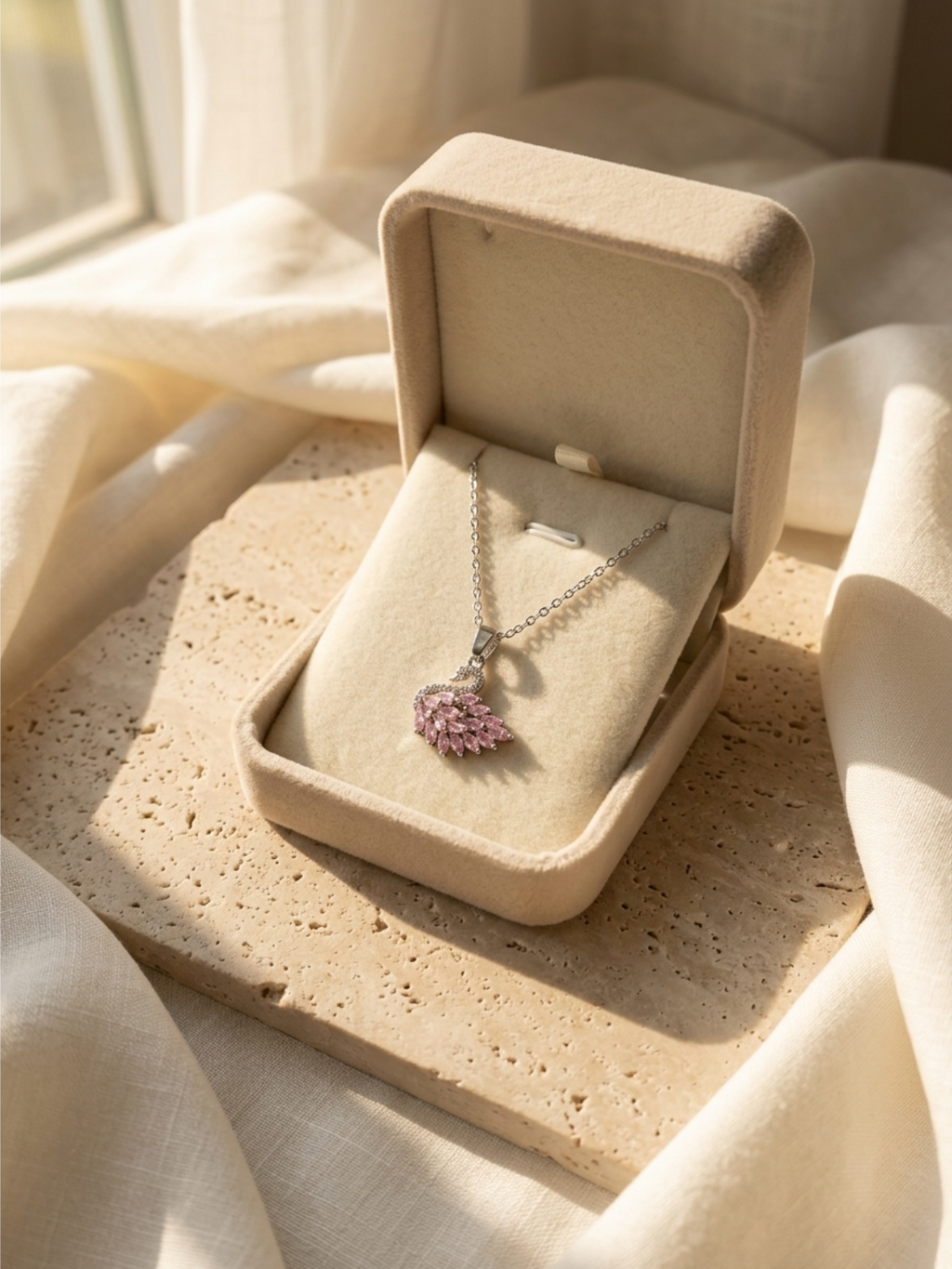 Blush Swan Necklace - Silver Base✨