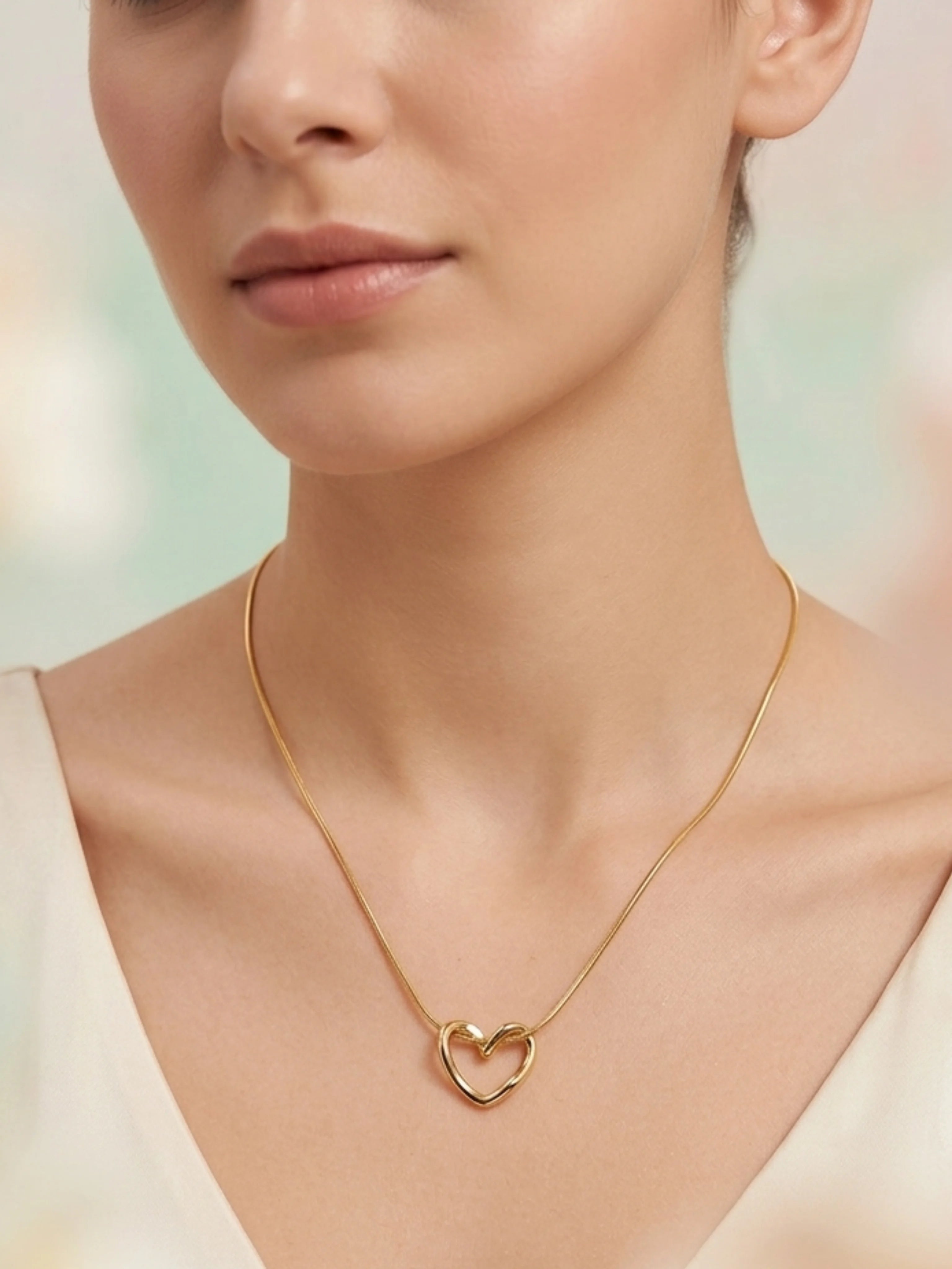Golden Heart outline Pendant✨