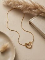 Golden Heart outline Pendant✨