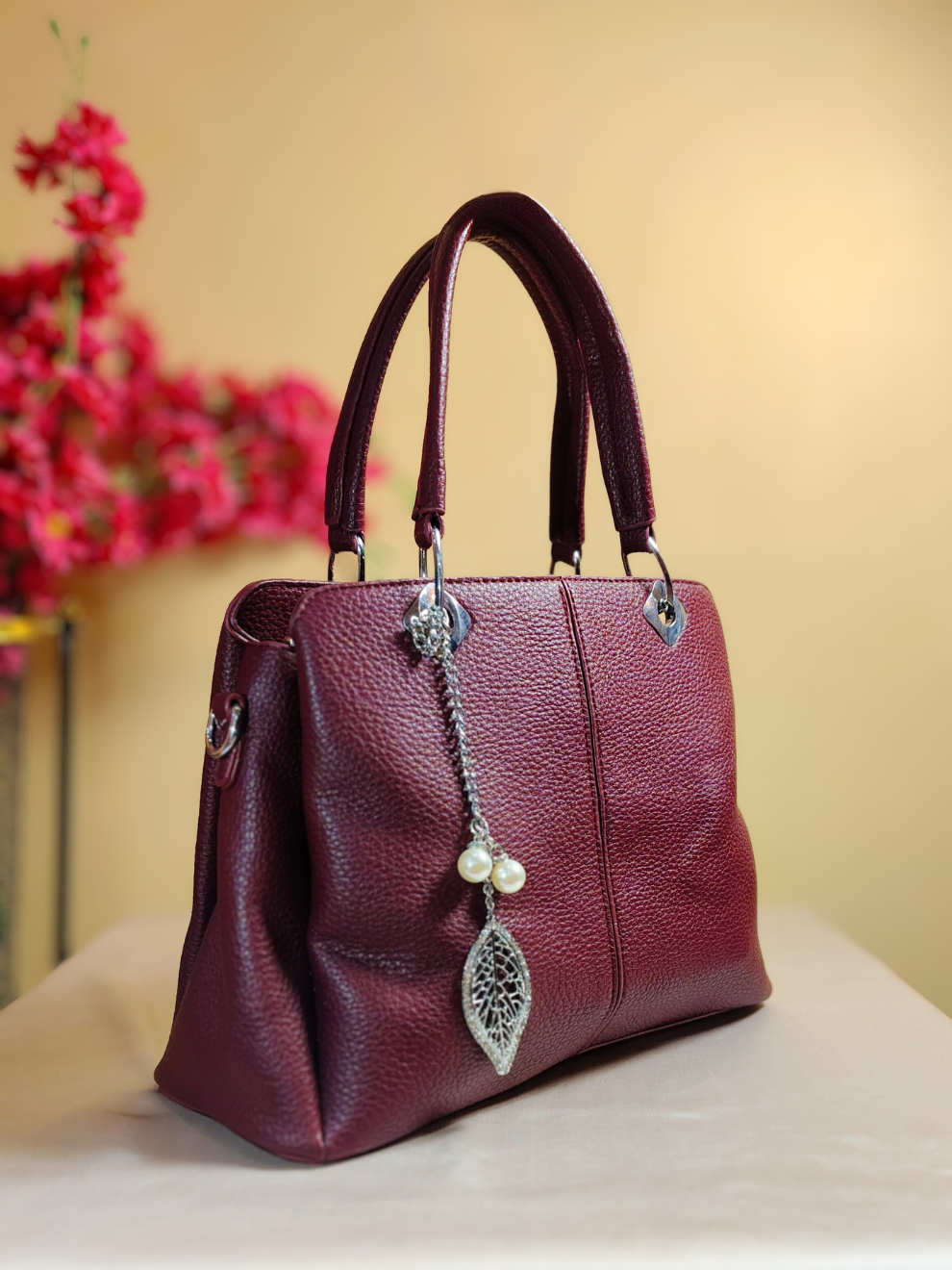 Orchid luxe Handbag- Burgundy
