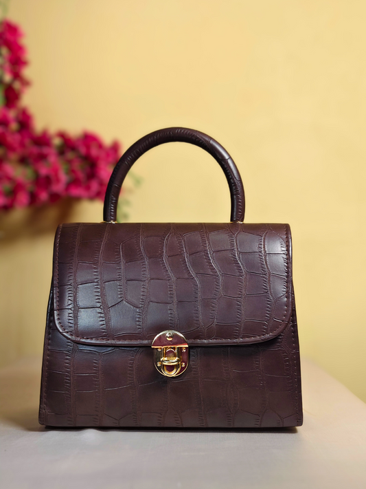 Crovella Matt Handbag-Brown