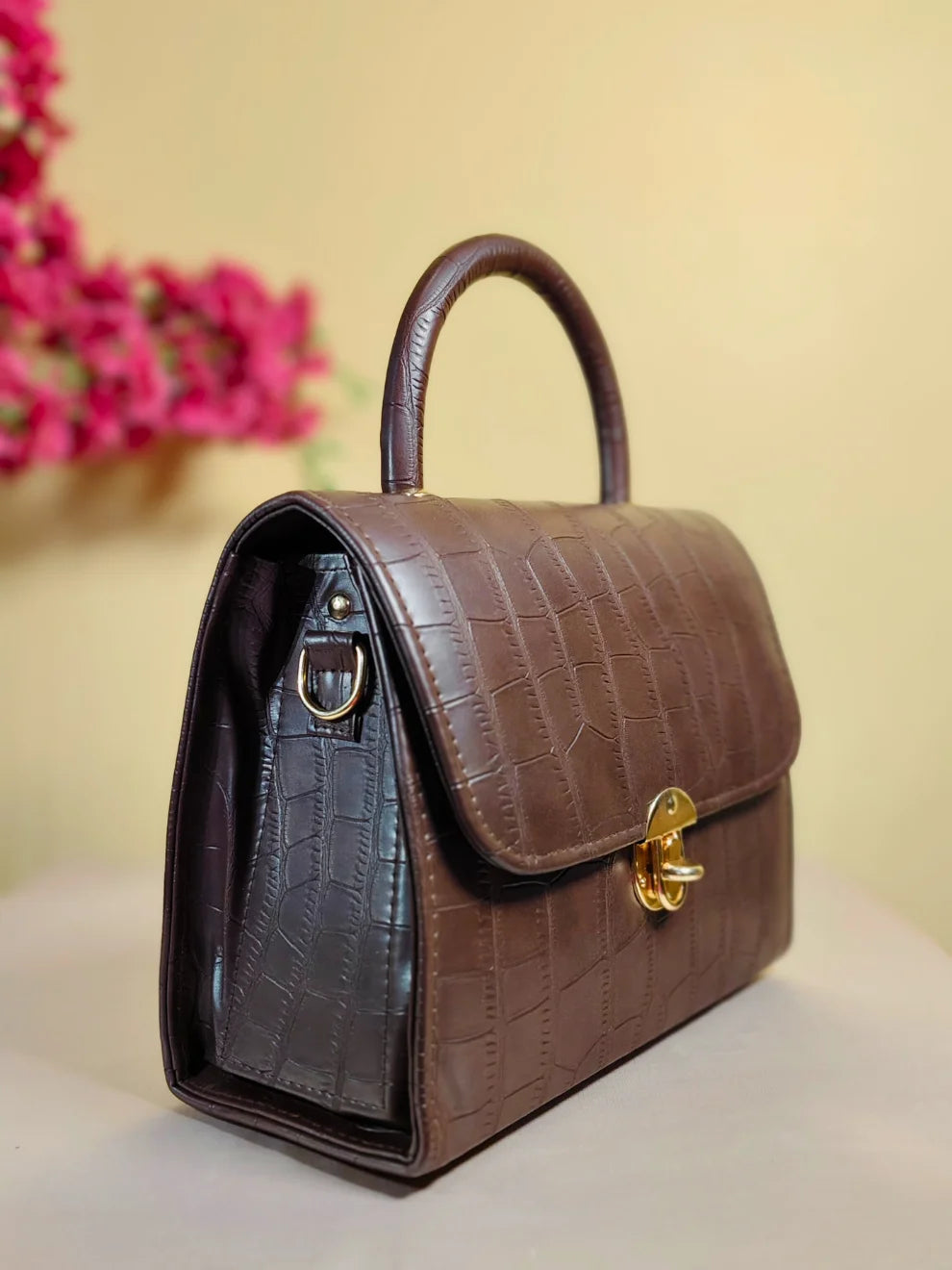 Crovella Matt Handbag-Brown
