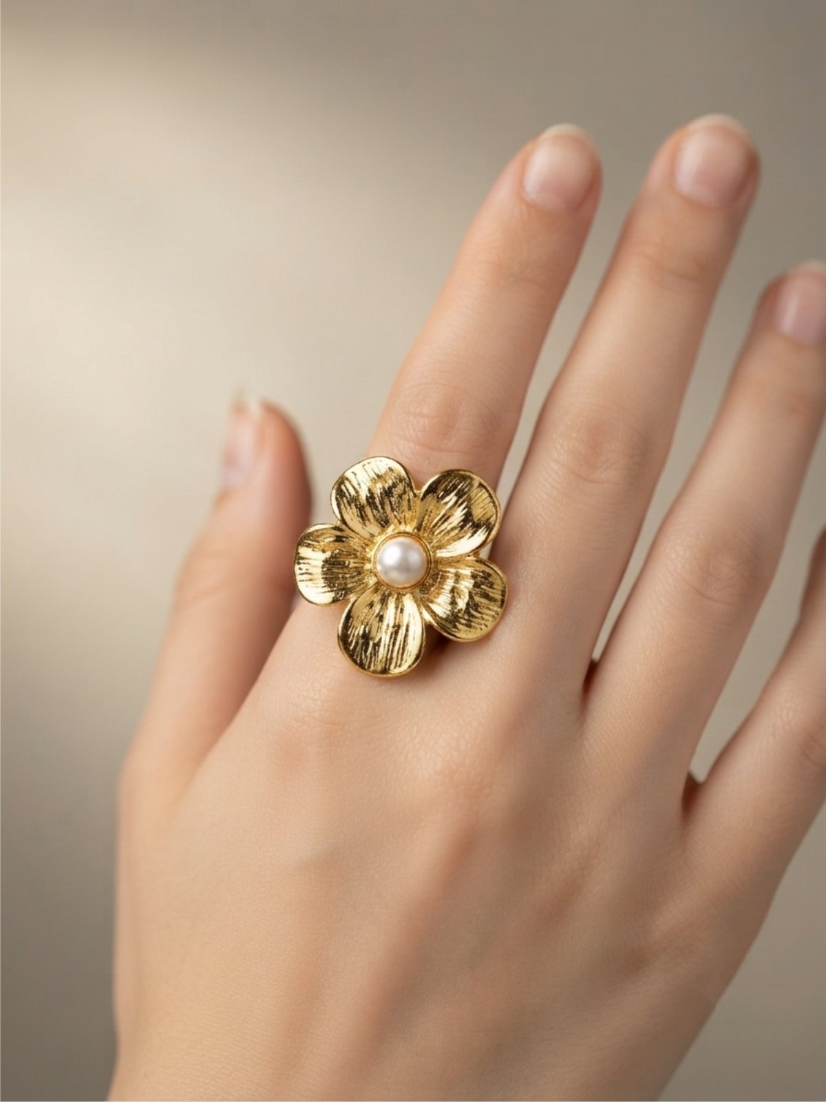 Stainless Steel Flower Ring