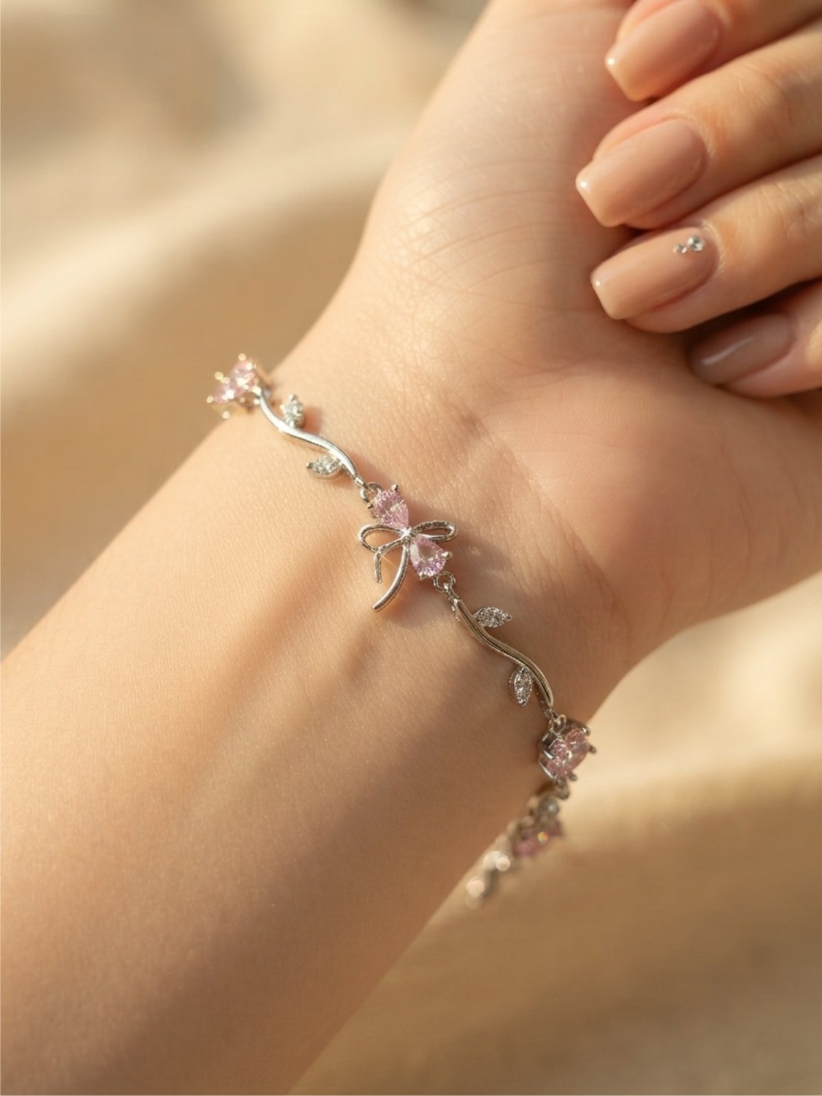 Pink Bow Bracelets | Silver Base🎀
