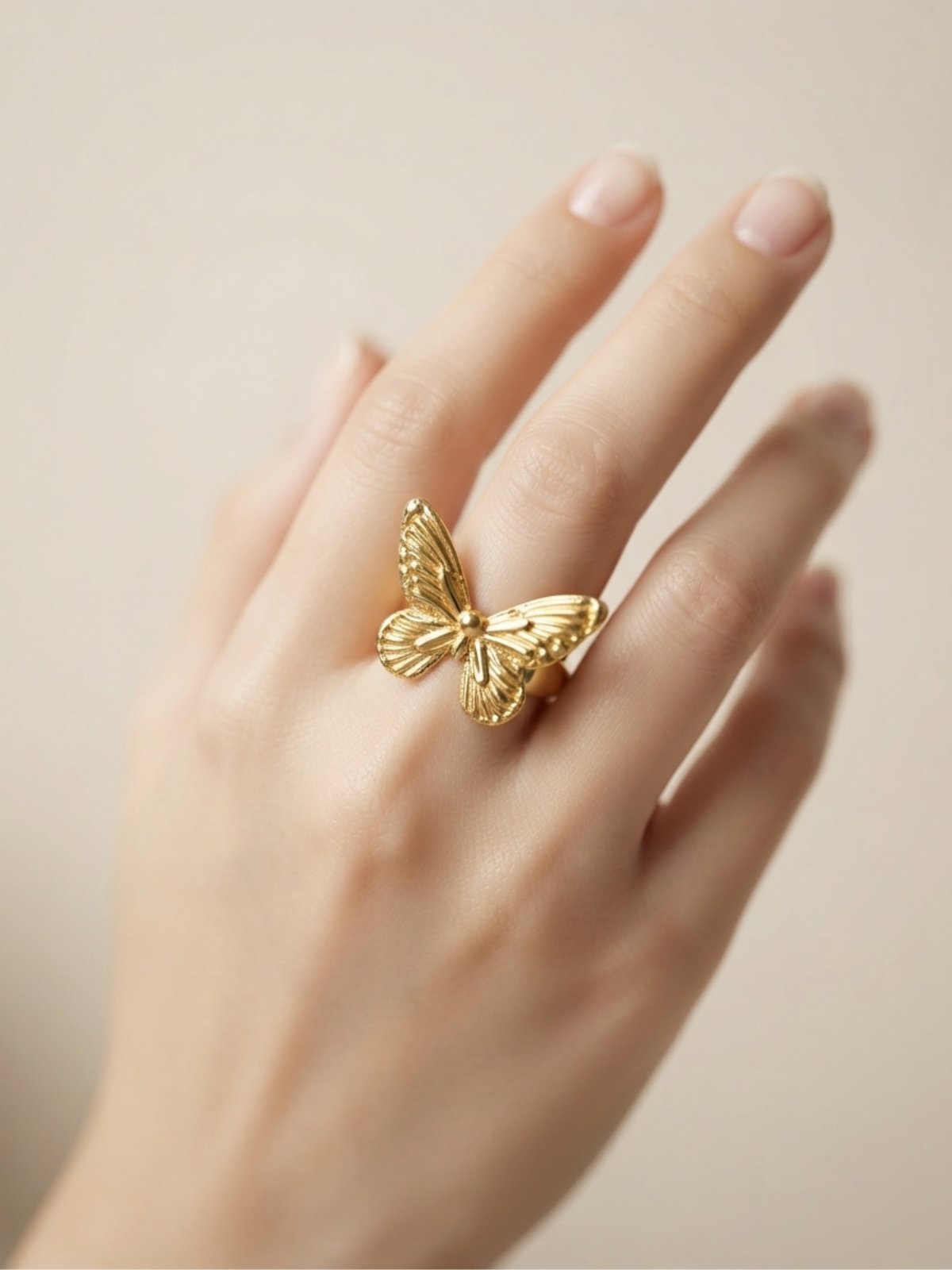 Stainless Steel Butterfly Ring