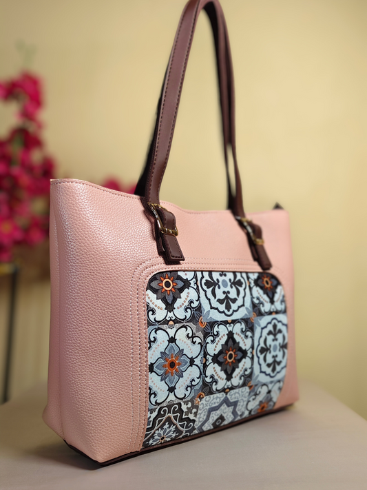 Culture Patch Tote- pink
