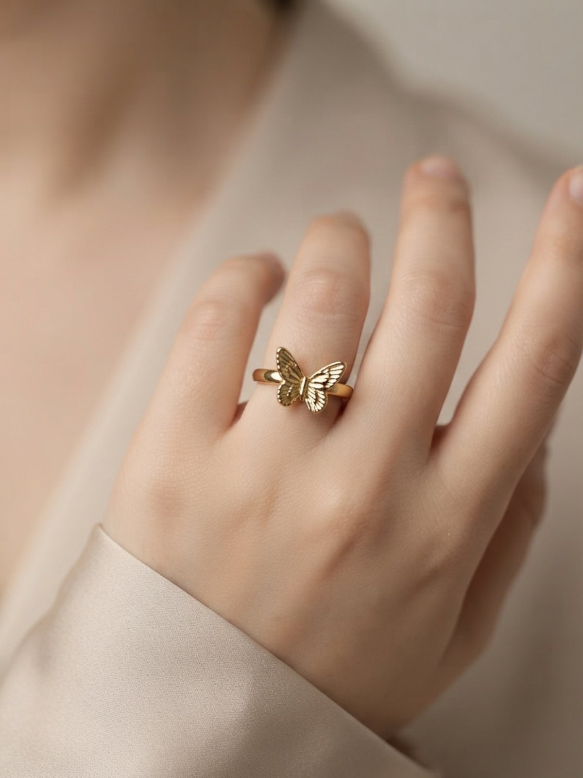 Stainless Steel Mini Butterfly Ring
