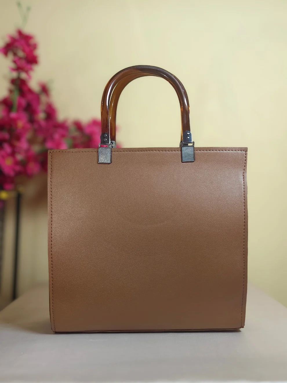 Classic Structured Handbag- Brown