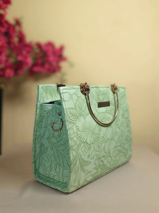 Olive Bloom Handbag- Green