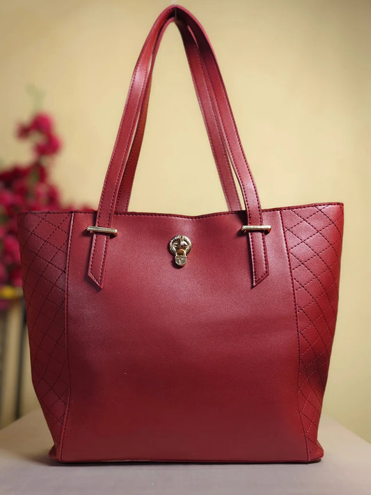Elegant Tote Bag- Maroon
