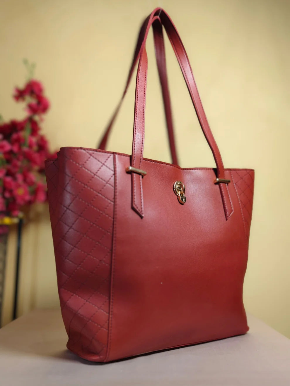 Elegant Tote Bag- Maroon