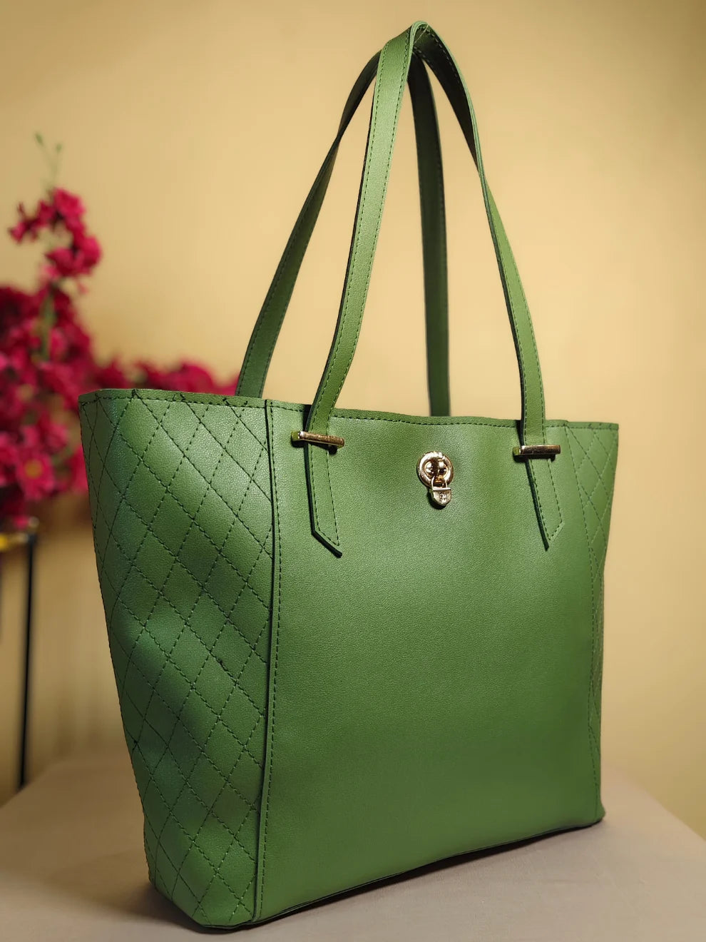 Elegant Tote Bag- Green