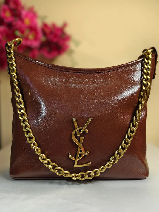 Majestic Chain Satchel- Brown
