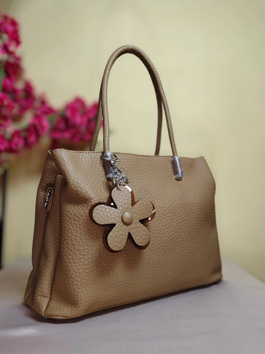 Ivory Bloom Handbag- Caramel Brown