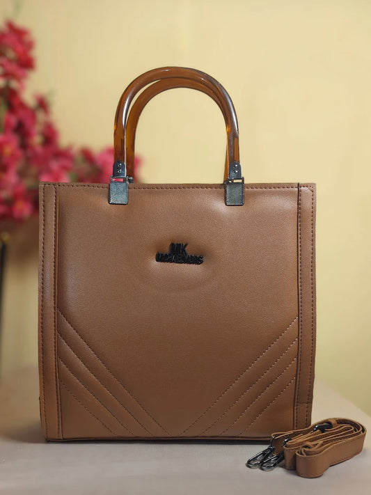 Classic Structured Handbag- Brown