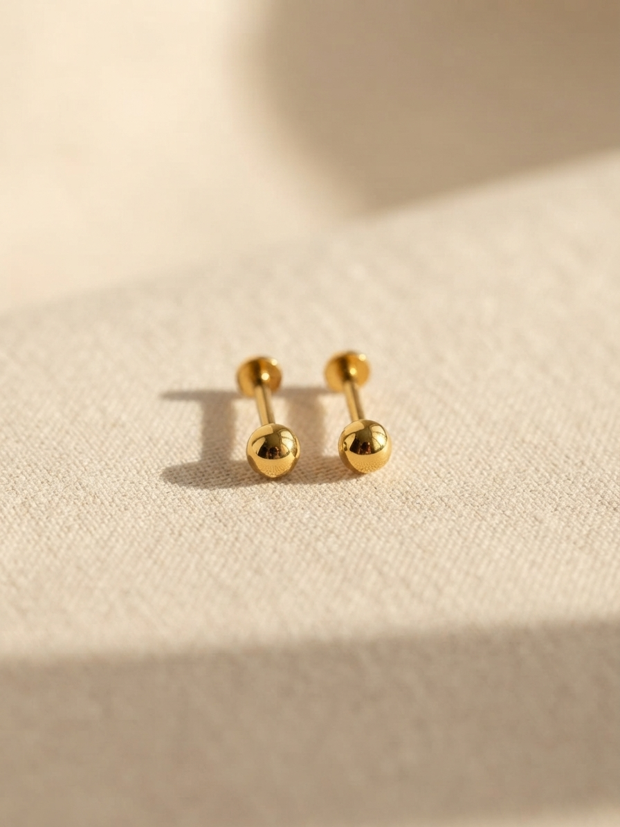 Dot Studs - 21 Carat Gold Plated - Hypoallergenic✨