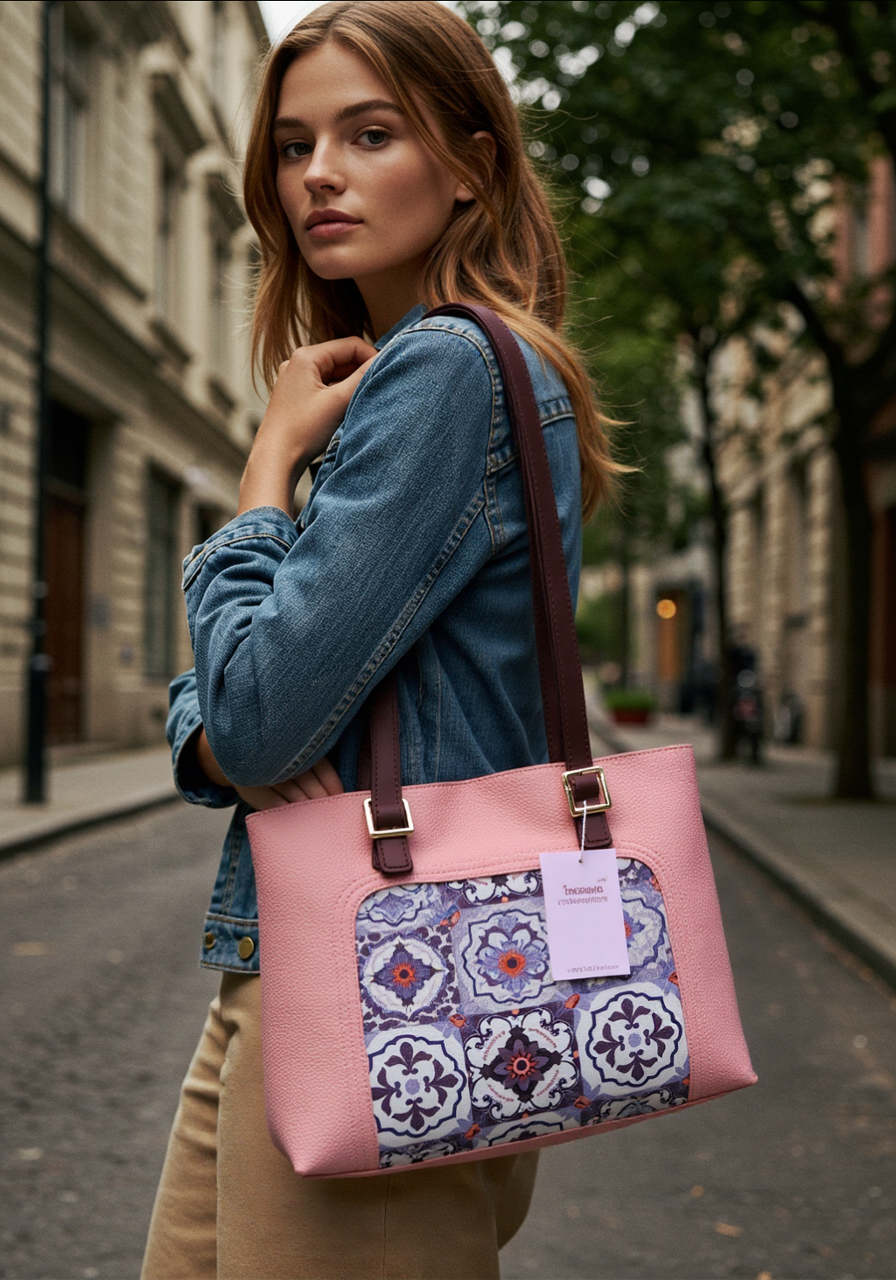 Culture Patch Tote- pink